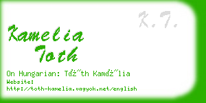 kamelia toth business card
